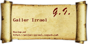 Galler Izrael névjegykártya
